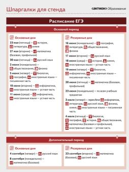 Расписание ЕГЭ 25